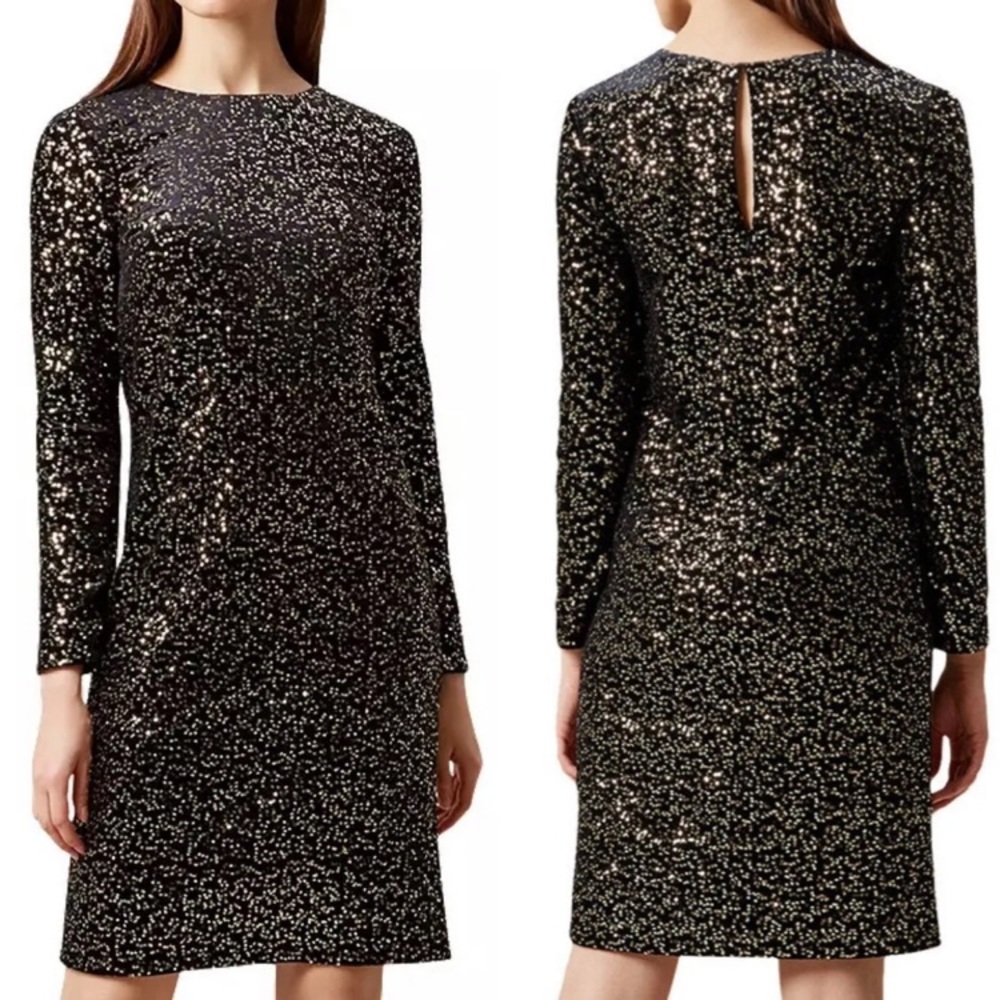 Hobbs London Velvet Sequin Dress, Size 6